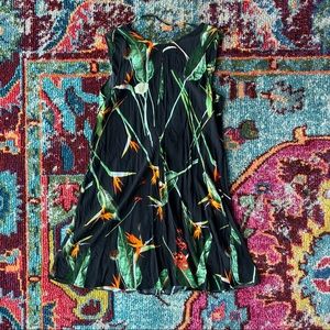 & Other Stories Black Dress w Tropical Print